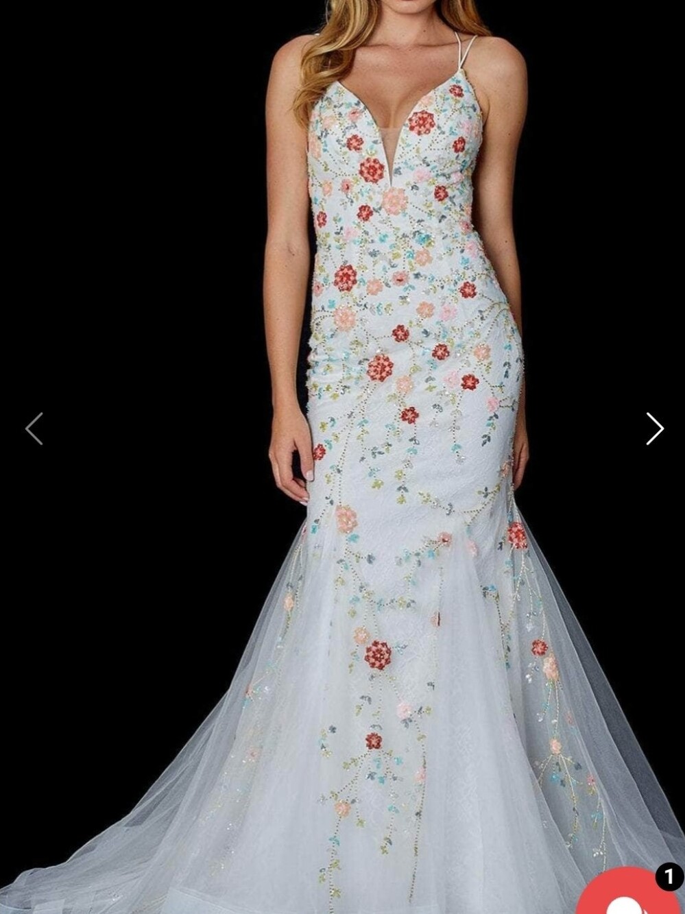 Coutoure Candy AmarraWhite Floral Embroidered Mermaid Wedding Dress size 6 Nwot